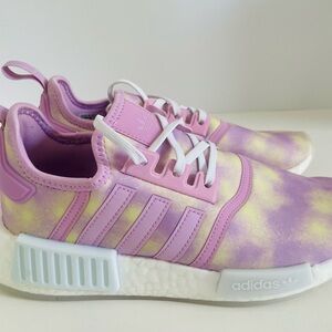 Adidas Kids Pink and Yellow Sneakers size 6.